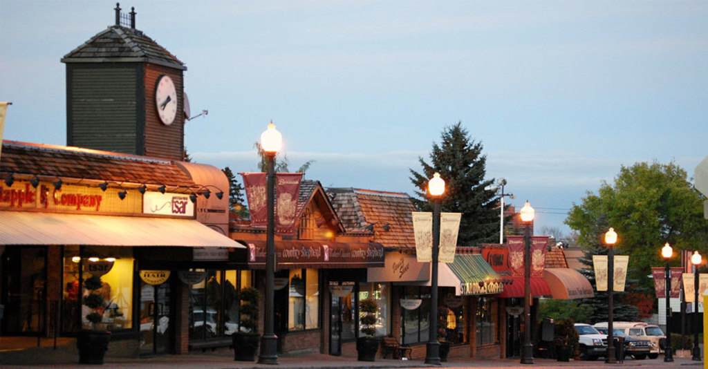 Local shopping district, a 5 minute walk from our home.  Groceries, restaurants, coffee and ice cream shops.