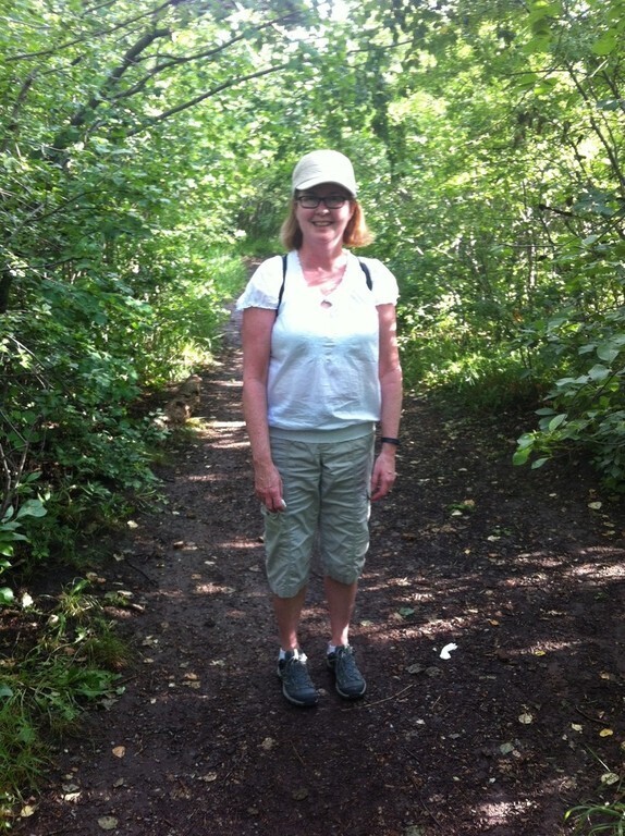 Theresa on one of the walking trails 5 minutes from our house