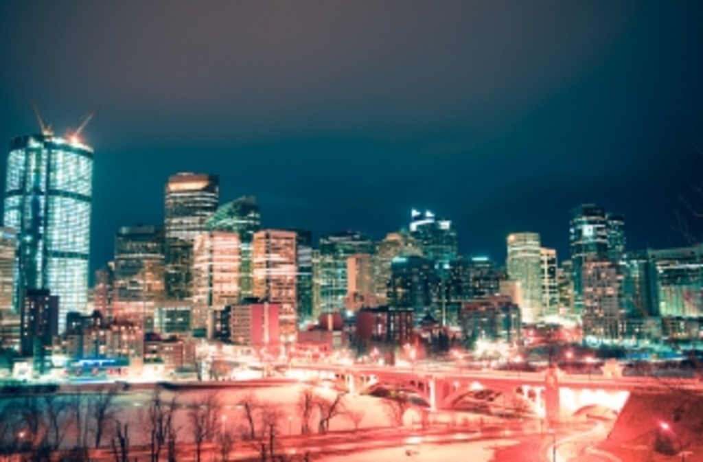 Calgary downtown at night