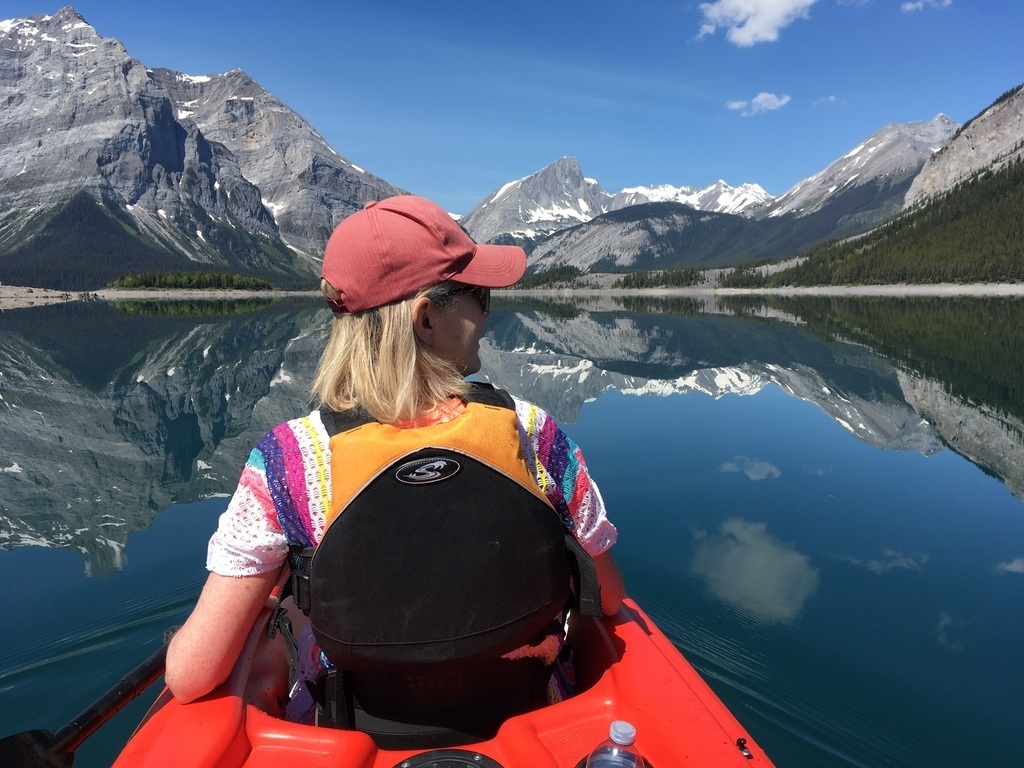 Boating on upper lake kananaskis.  June, 2018.
