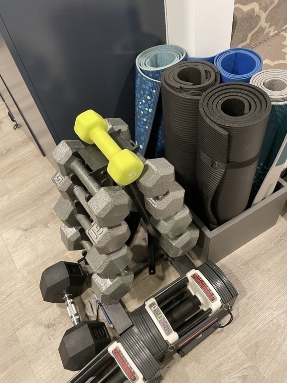 Weights, bike, etc at the home 
