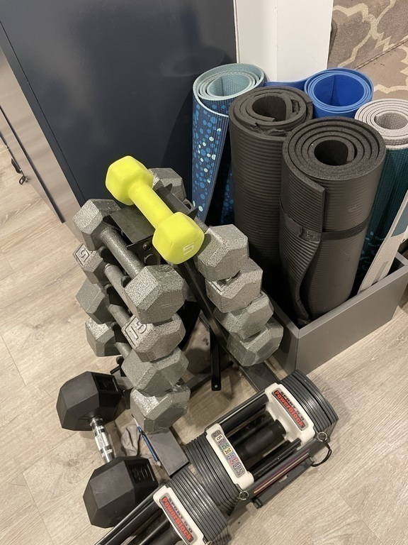 Weights, bike, etc at the home 