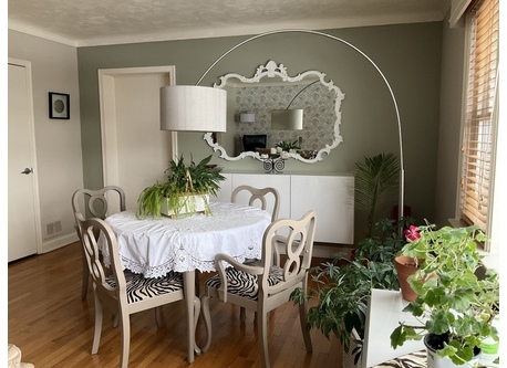 Large living room/dining room facing West