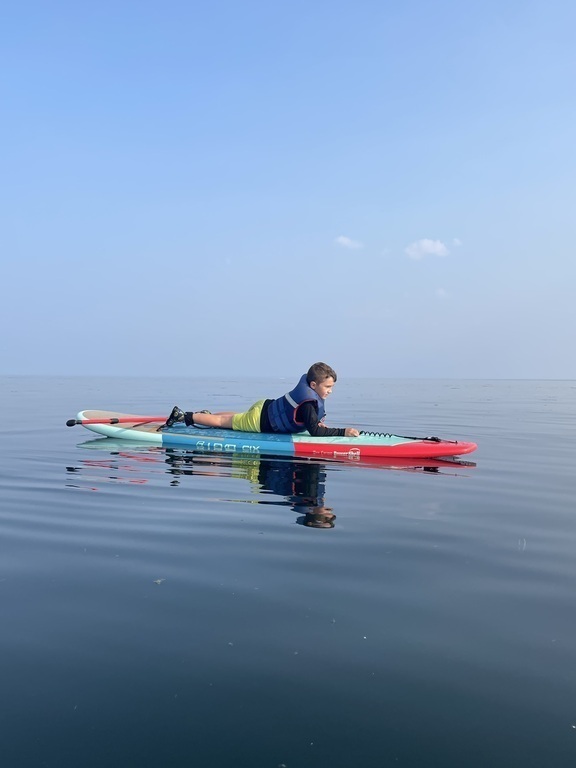 Lohan avec la planche à pagaie 
