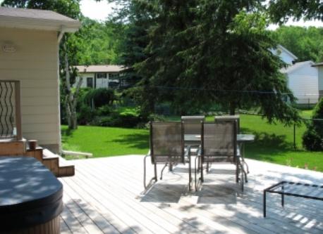 Backyard deck with hottub