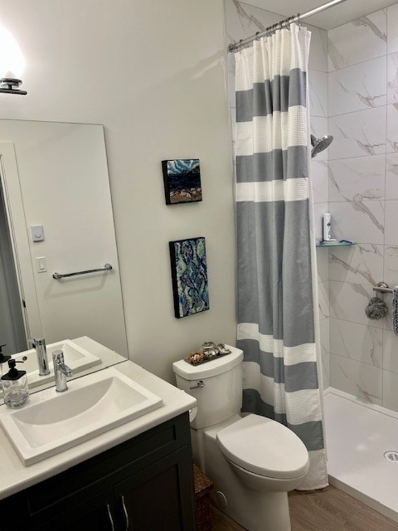 Bathroom with large shower