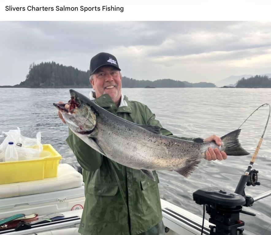 Sooke sport fishing very popular.   Many charters available.
