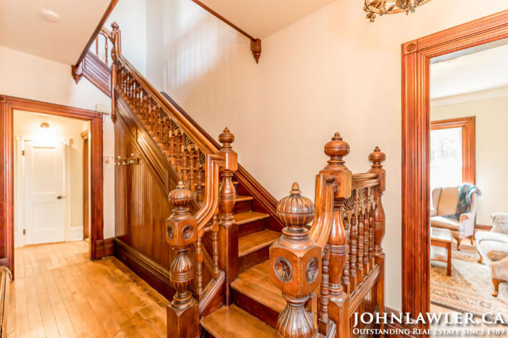 Original intricate wood staircase