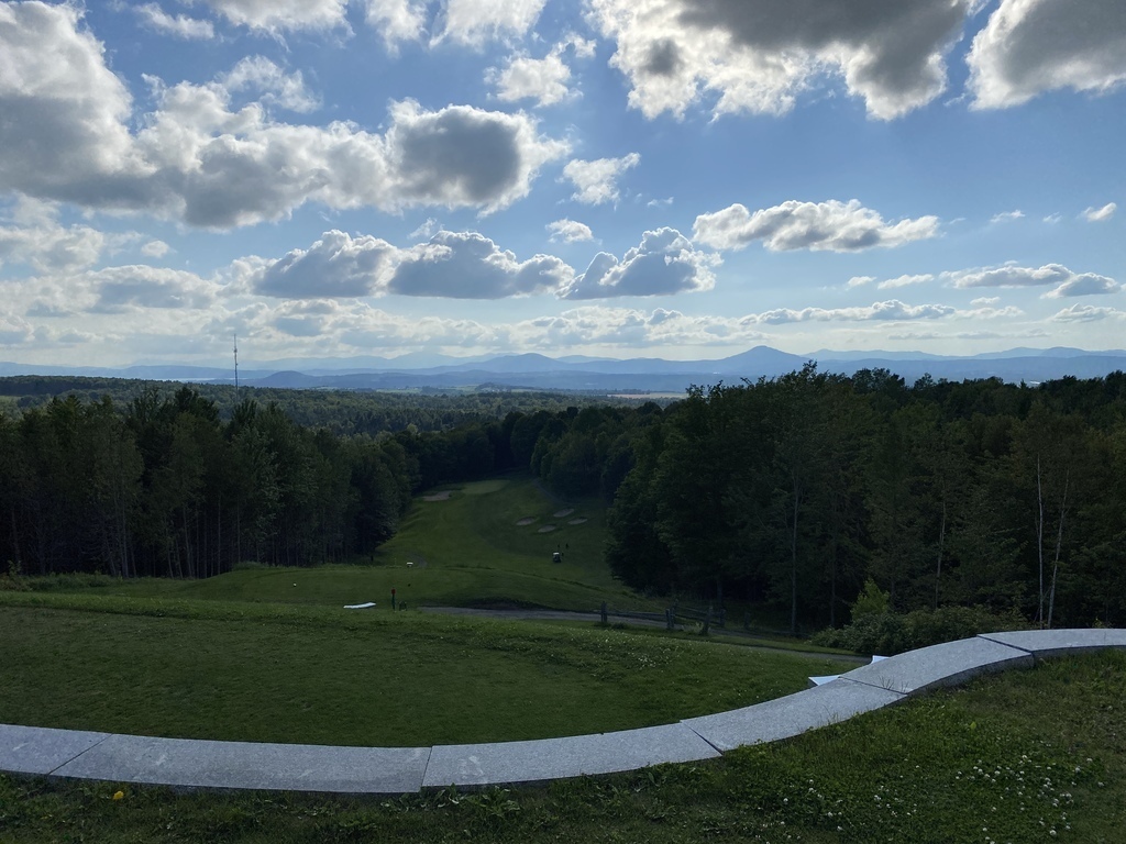 10th tee Dufferin Heights GC - the most scenic hole in the Eastern Townships