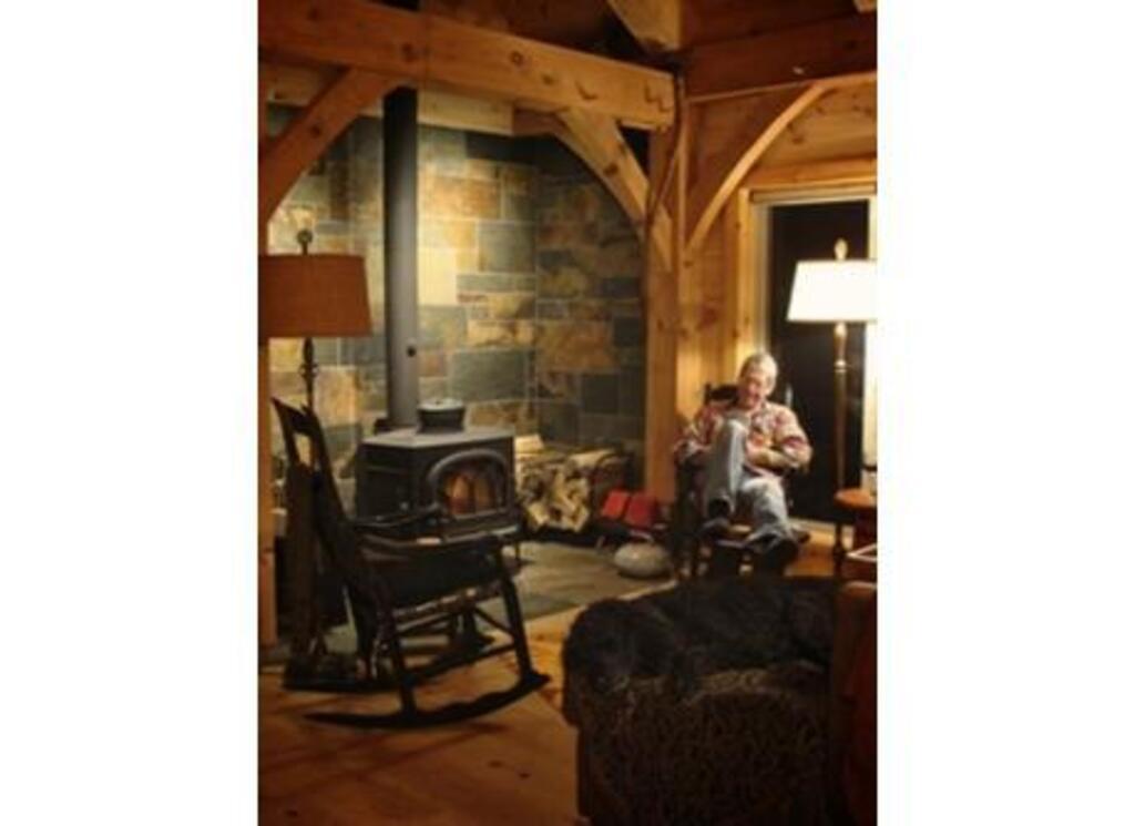Reading by the woodstove
