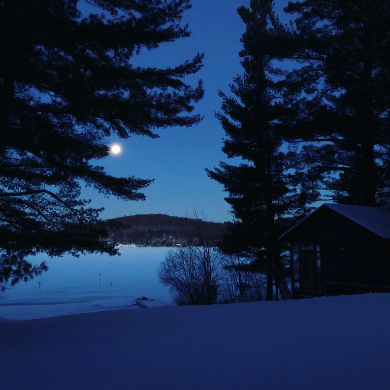 Full moon over the lake