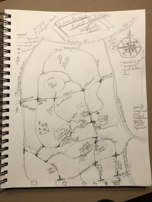 Map of trails through the backwoods