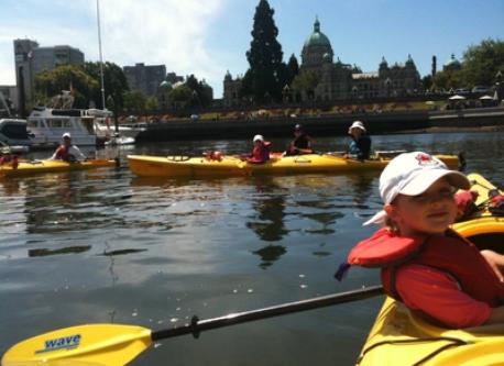 Kayaking to Victoria's inner harbour 