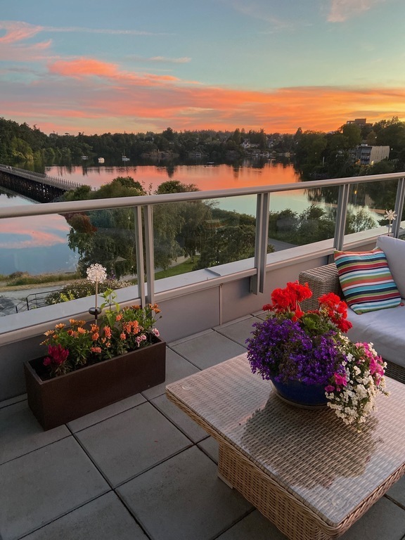 View from our deck at sunset