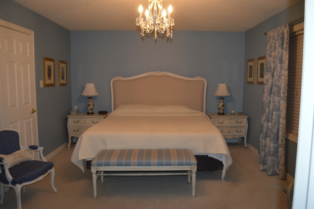 Master bedroom, King size bed.