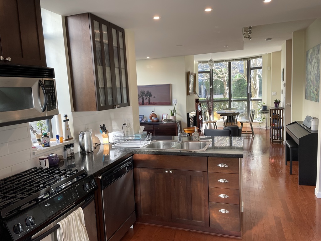 Main floor:  kitchen, living room, dining area.