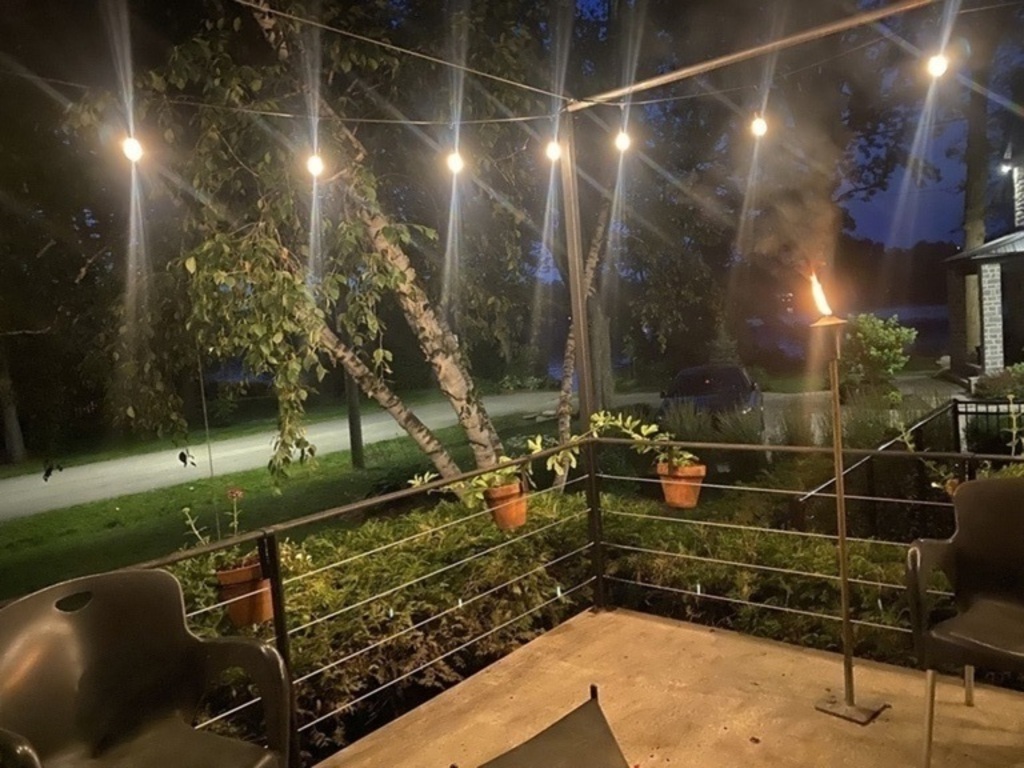 Our patio at night!