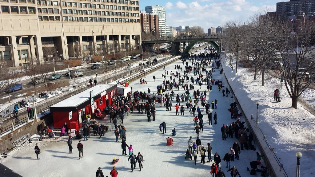 Rideau Canal in Ottawa- popular for skating, walking, biking