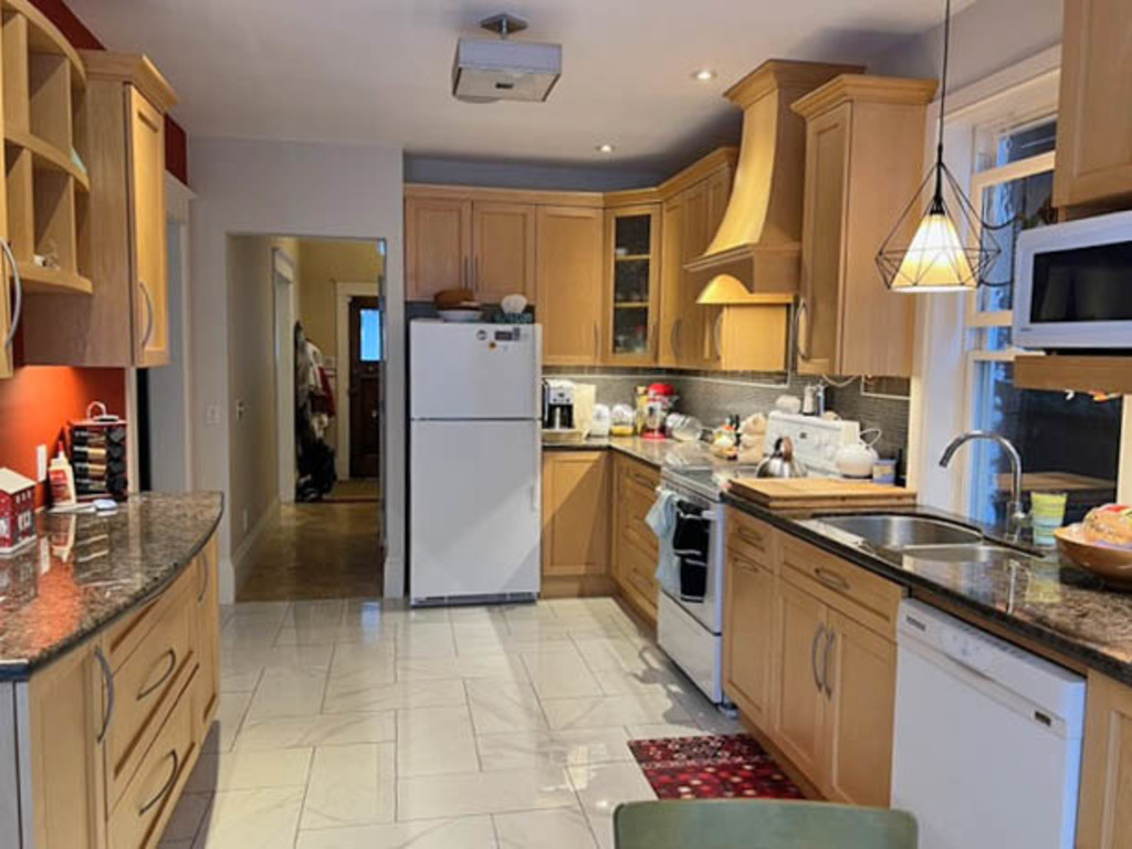 Main floor kitchen looking towards front entrance