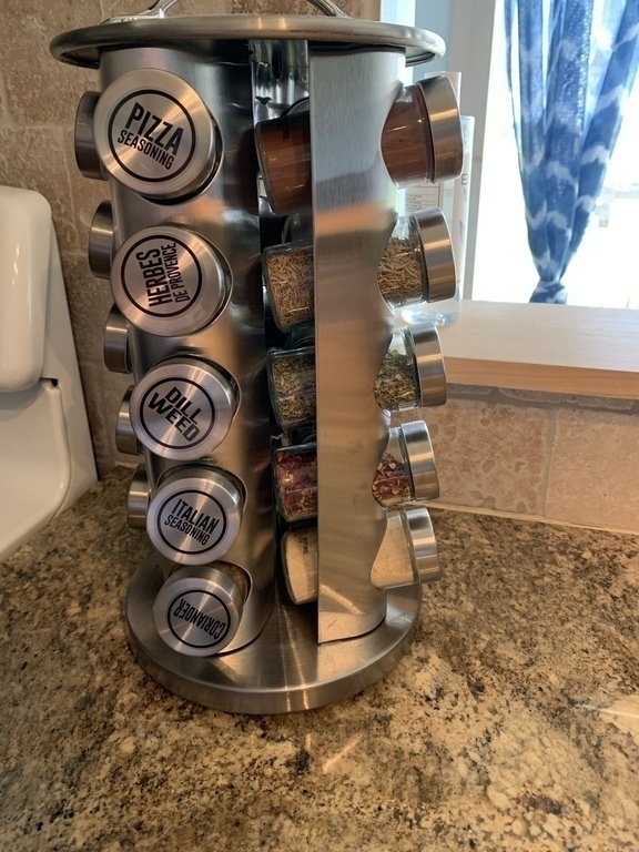 Well equipped kitchen with spices