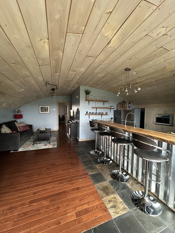 The main living area with a pull out couch.