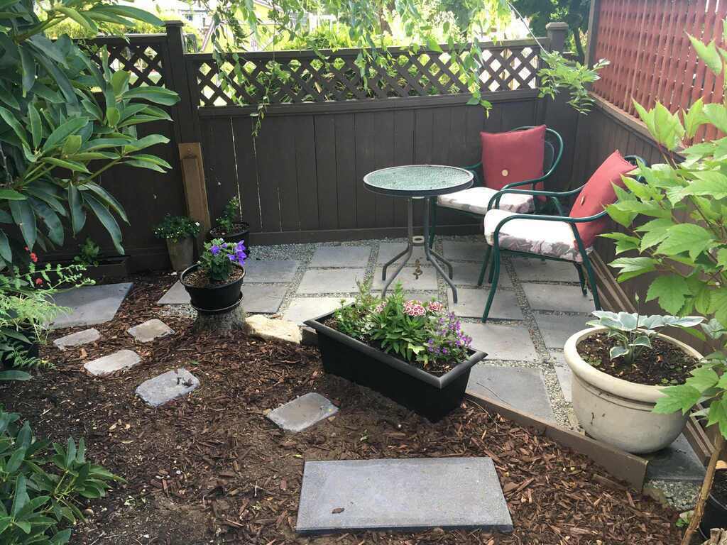 Our favourite sitting area at the back of the yard