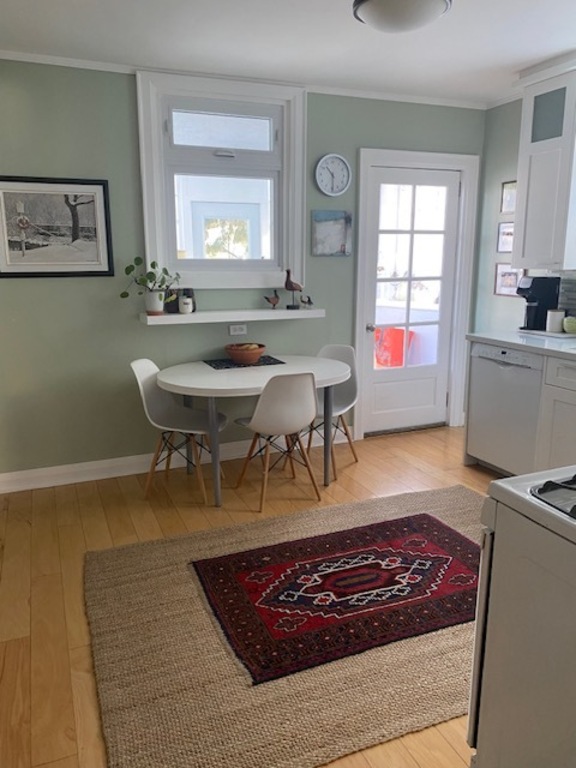 Eat in kitchen with garden access.