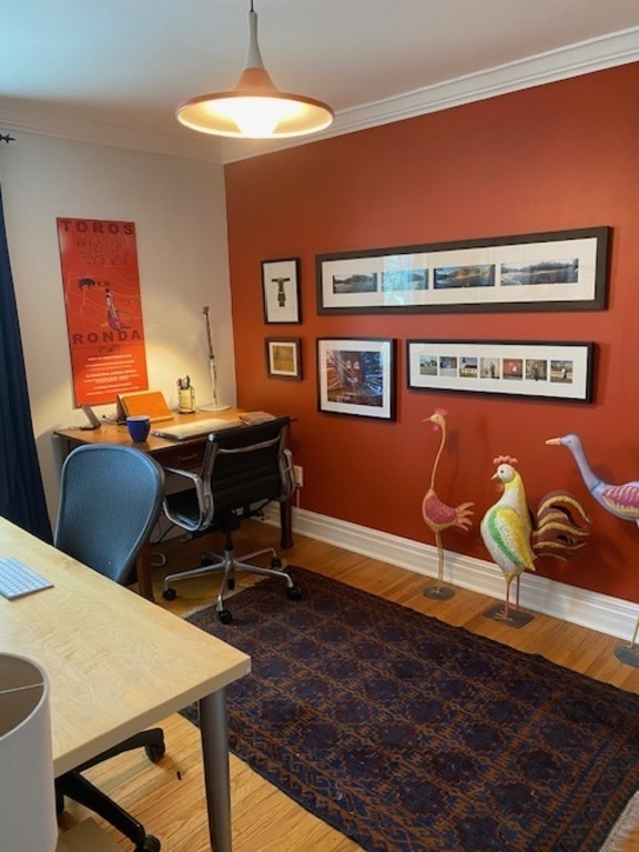 Third bedroom converted into office/art studio.  Can be converted back into a third bedroom with a double bed if your travels...