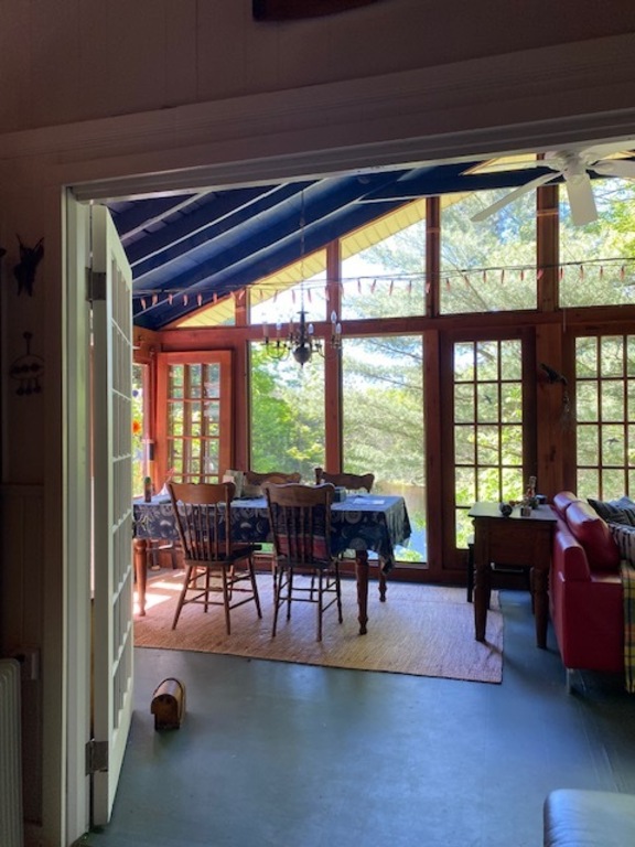 View to the porch from the middle bedroom.