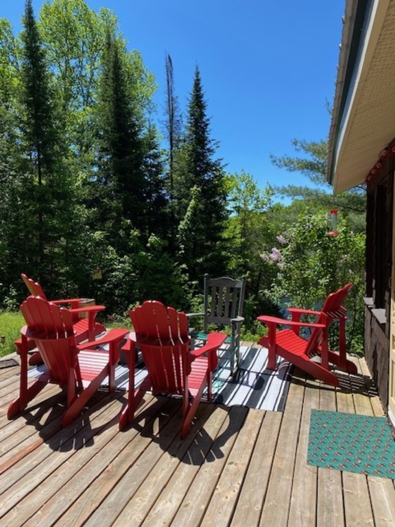 Front decks with river view.  Perfect for morning coffee or afternoon cocktails.  