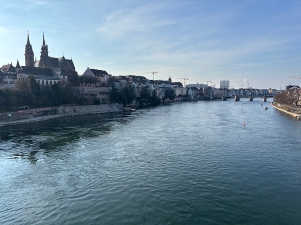 Rhine River with Muenster (Cathedral)