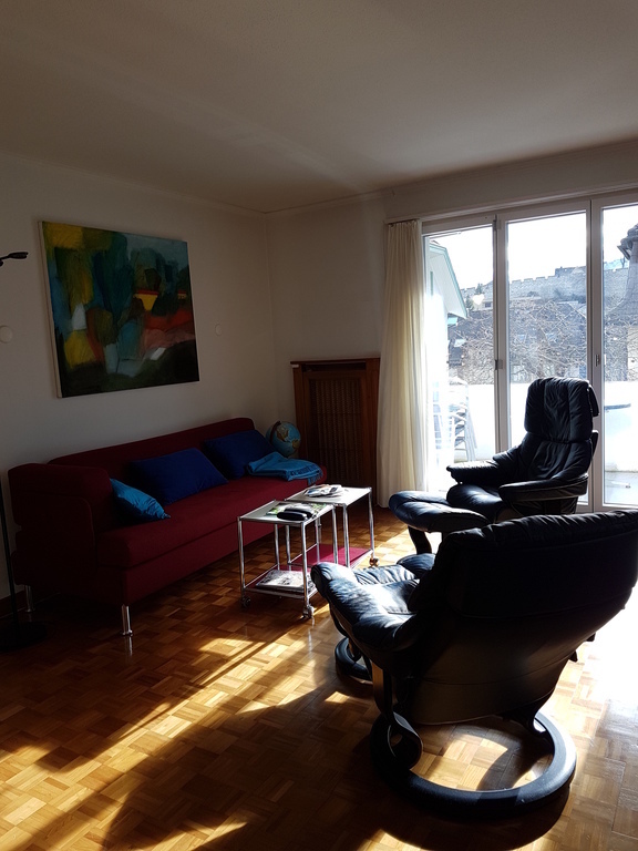 Wohnzimmer mit Blick auf den Balkon / livingroom view to the balcony