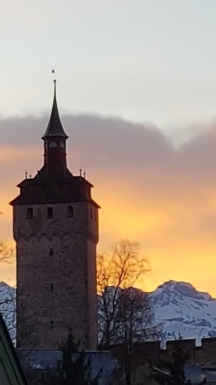 Morgenrot Januar 2023 von unserem Balkon