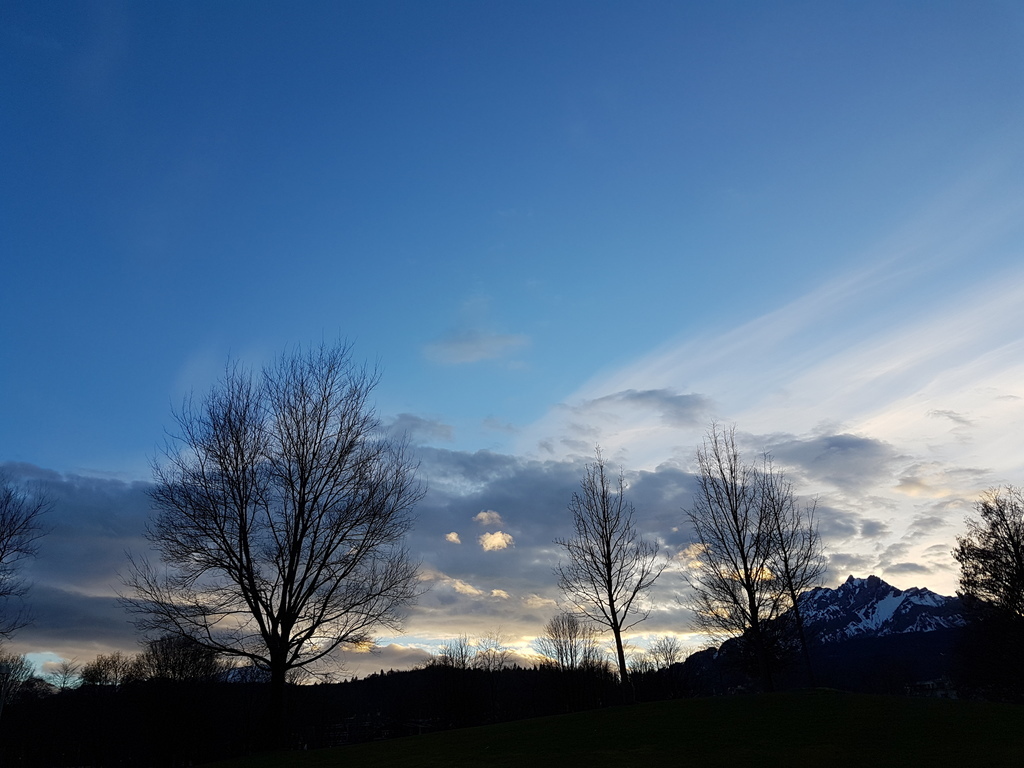 Sicht von Tribschen, Luzern auf den Pilatus / View from Tribschen/Luzern to mount Pilate 1/2018
