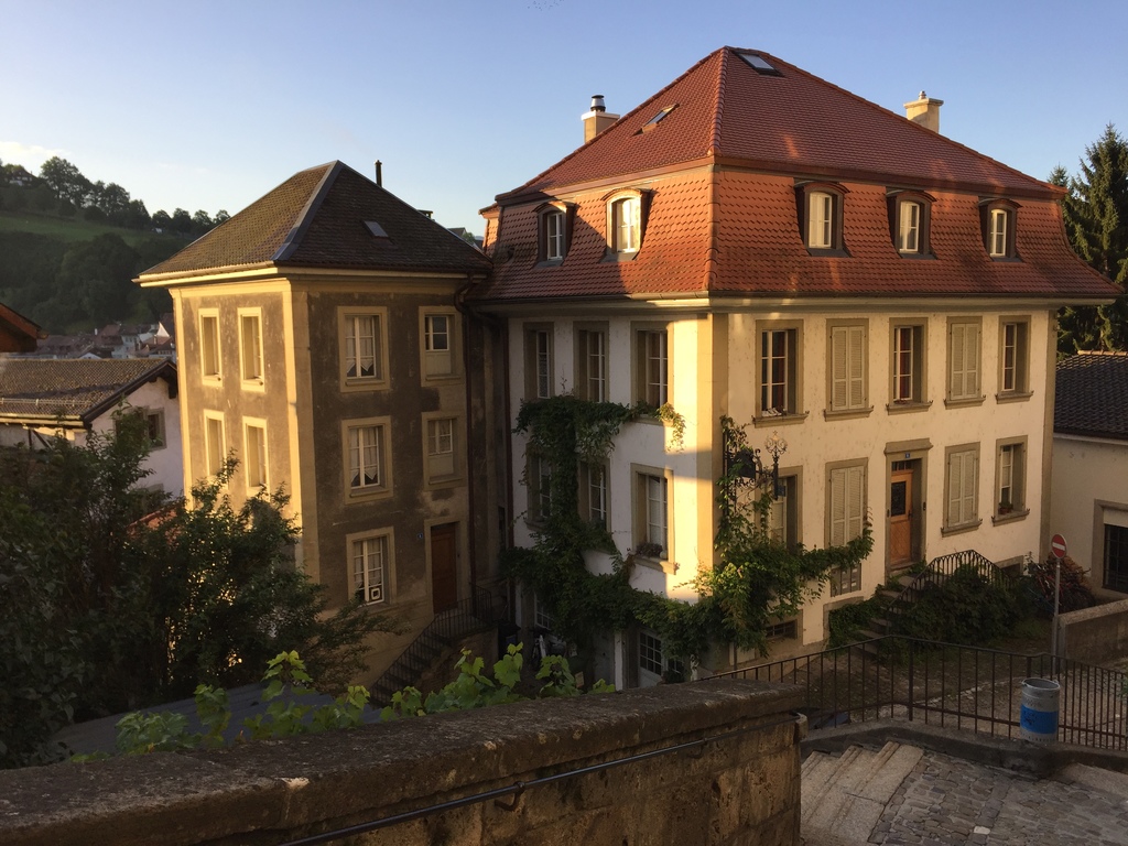 house in morning sun