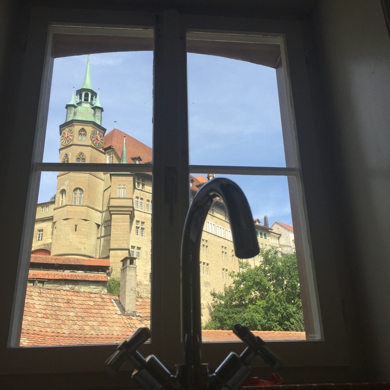 view from shower room upstairs