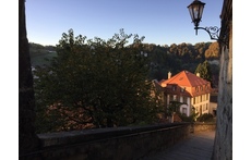 house in morning sun