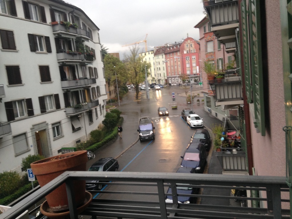 view on our little square in autumn