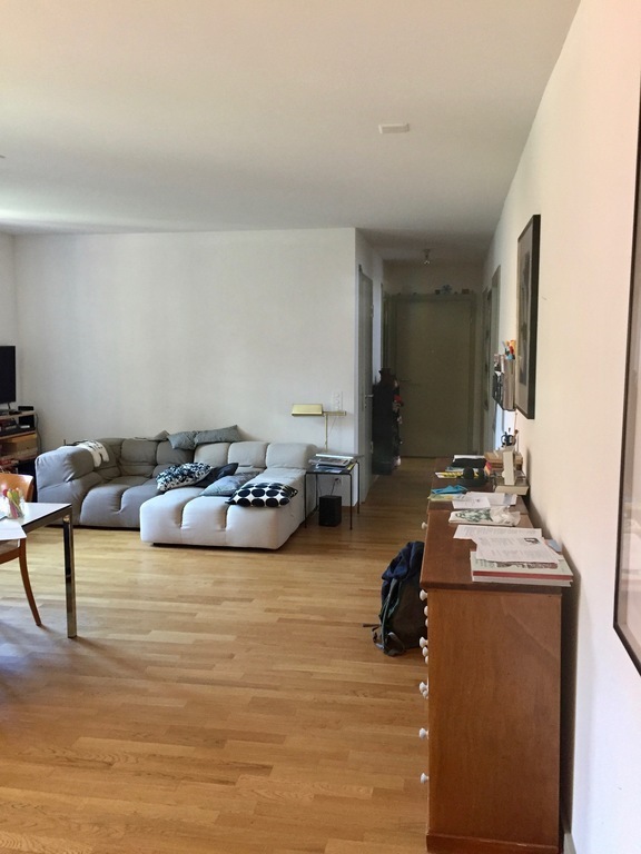 (1) Wohnzimmer/Küche (living room, kitchen)