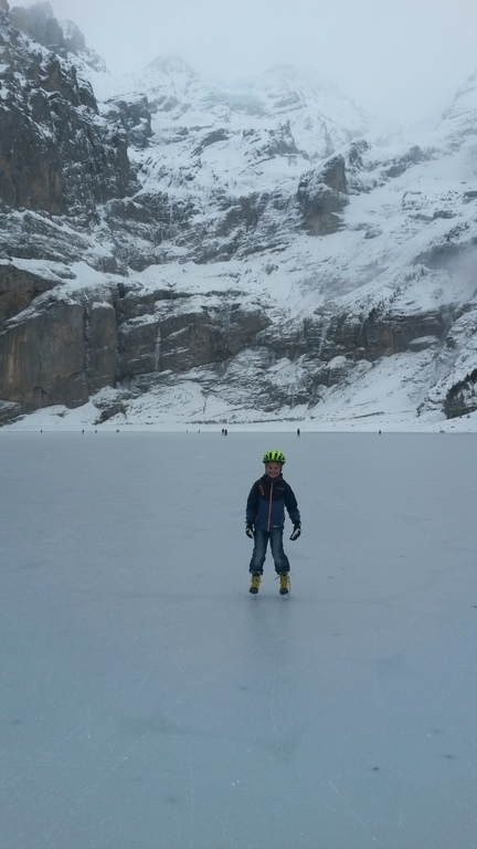 Ice skating on frozen Oeschinensee (Kandersteg, 1.5 h away)