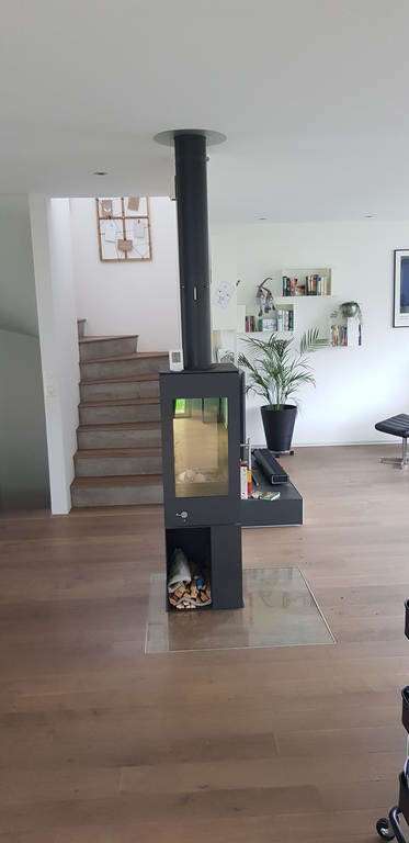 Wood stove / stairs to the second floor