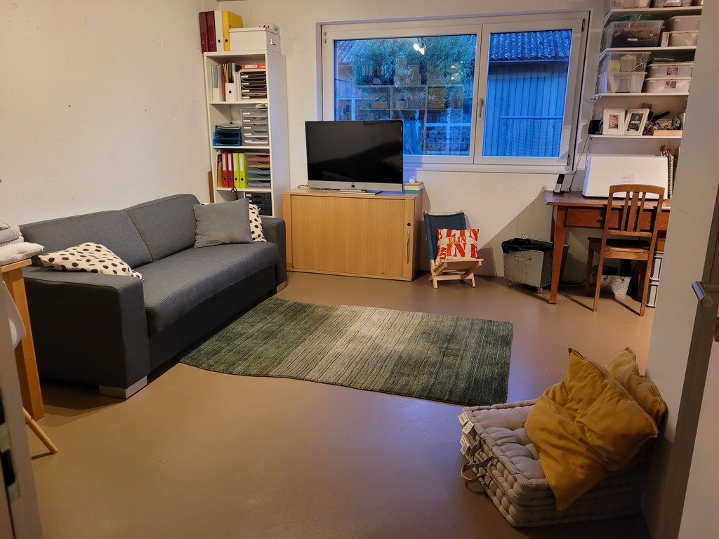 Craft room in the basement