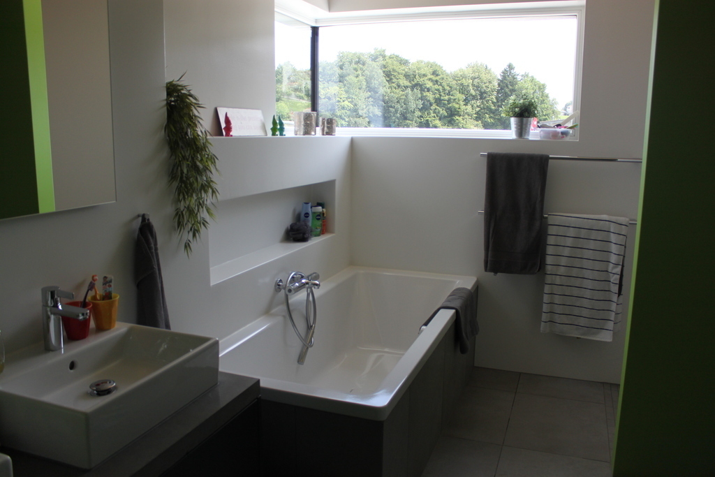 Master bathroom with toilet, shower and bathtub