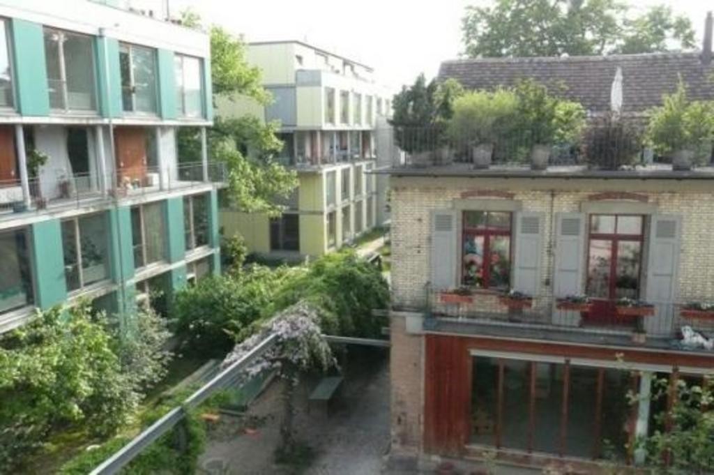 View from the apartment into the courtyard  