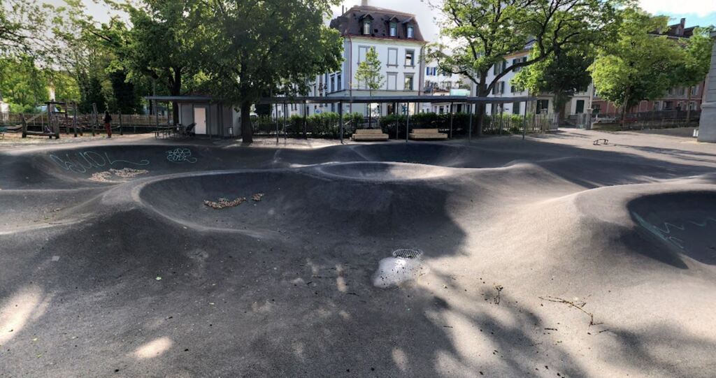 Pump track at school ground at Lorraine district