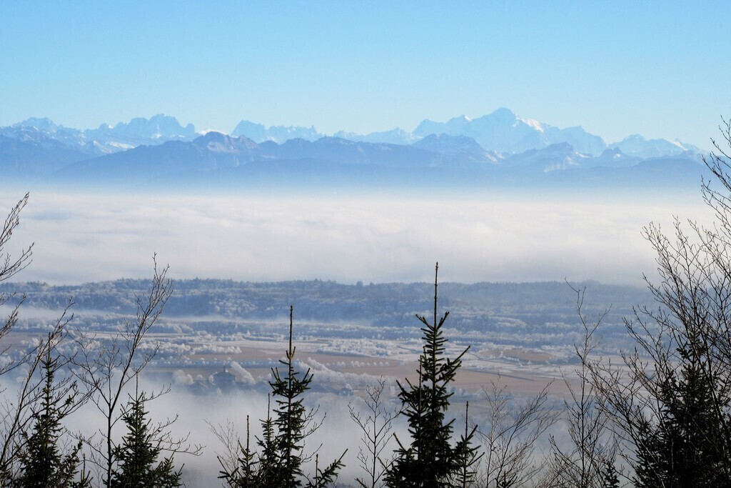 Not the Himalaya but the Mont-Blanc from over Morges in winter time