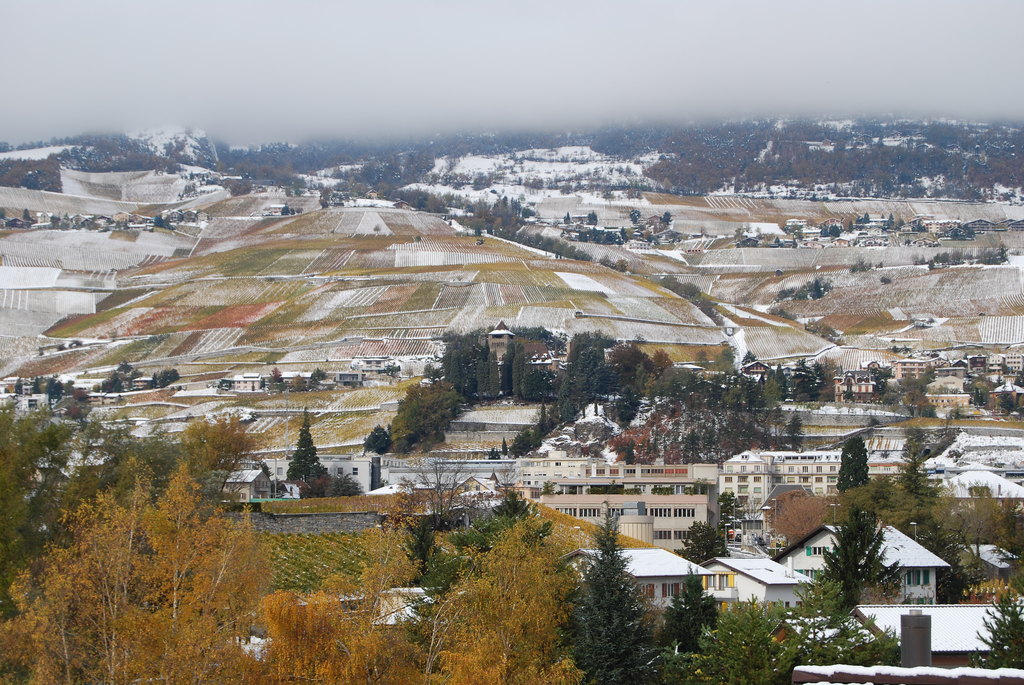 Sierre/Siders first snow in october 21