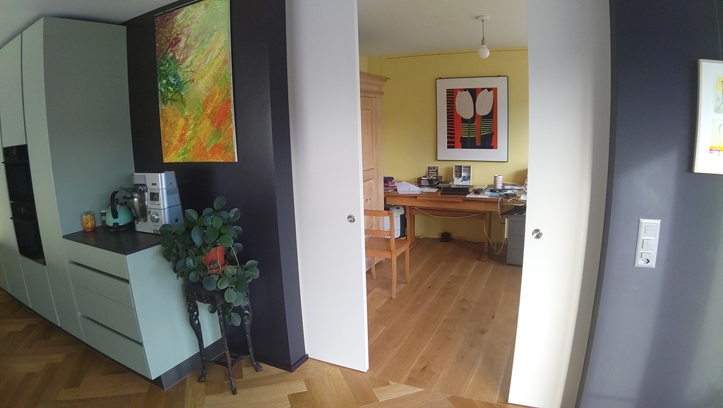 Küche - Wohnen - Arbeitszimmer