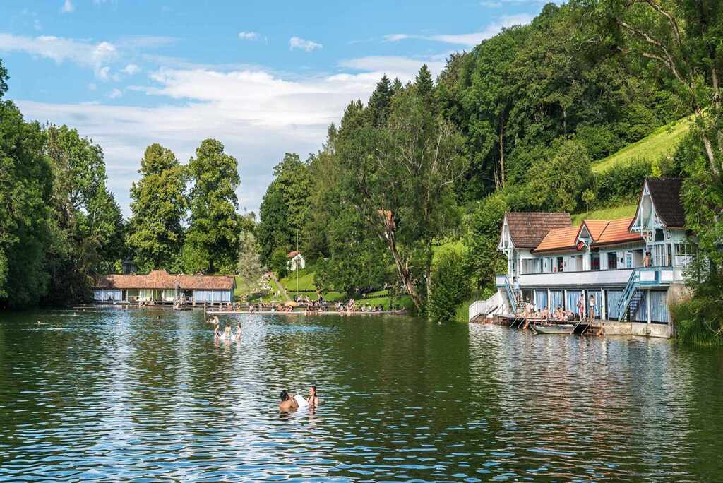 Drei Weihern Badesee in der Stadt