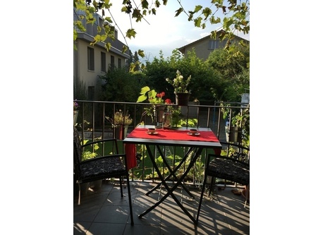 Coffeetime on the balcony with view to the mountains